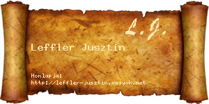 Leffler Jusztin névjegykártya